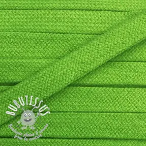 Cordon coton tubulaire plat 13 mm vert