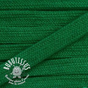 Cordon coton tubulaire plat 13 mm vert foncé