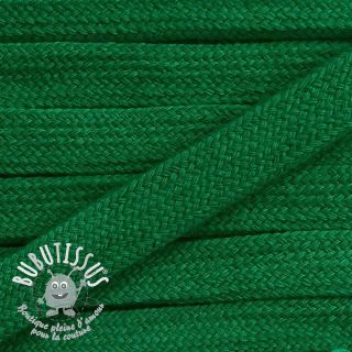 Cordon coton tubulaire plat 13 mm vert foncé