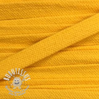 Cordon coton tubulaire plat 13 mm jaune