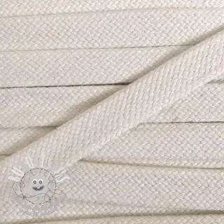 Cordon coton tubulaire plat 15 mm cream