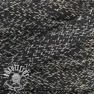 Cordon coton plat 15 mm melange black
