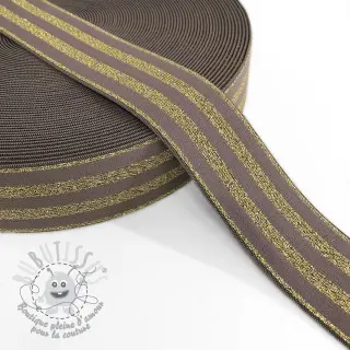Élastique lisse 4 cm LUREX GOLD taupe