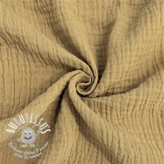 Tissu double gaze/mousseline beige ORGANIC