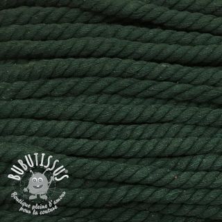 Cordon coton macramé 12 mm vert foncé