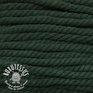 Cordon coton macramé 12 mm vert foncé