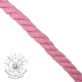 Cordon coton macramé 2,5 cm rose