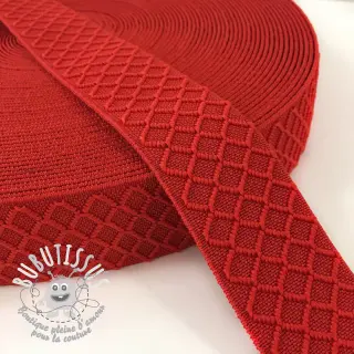 Élastique lisse 4 cm Rhombus red