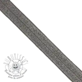 Biais élastique glitter 20 mm anthracite