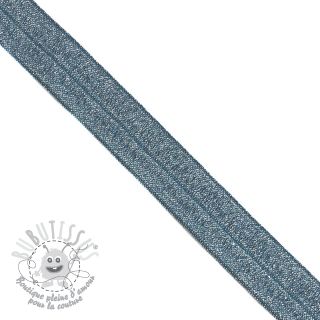 Biais élastique glitter 20 mm dark blue