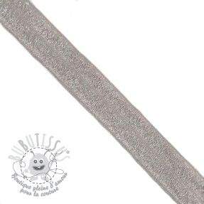 Biais élastique glitter 20 mm grey