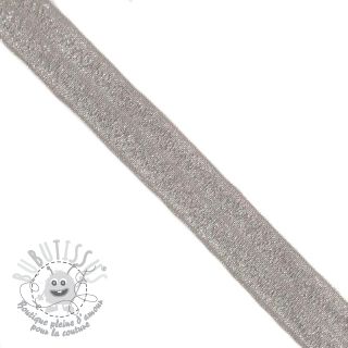 Biais élastique glitter 20 mm grey