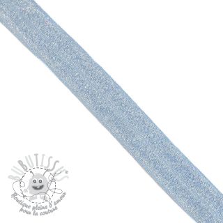 Biais élastique glitter 20 mm light blue