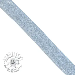 Biais élastique glitter 20 mm light blue
