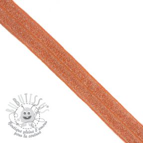 Biais élastique glitter 20 mm orange