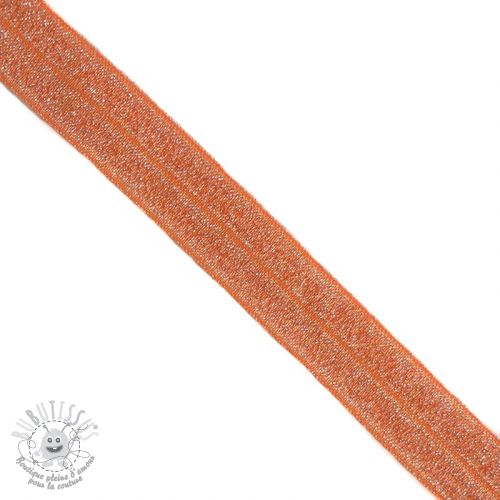 Biais élastique glitter 20 mm orange