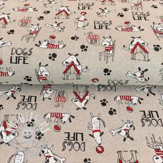 Tissu déco Linenlook Dogs life
