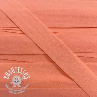 Biais élastique mat 20 mm abricot