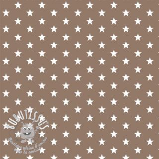 Tissu coton Petit stars taupe