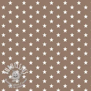 Tissu coton Petit stars taupe