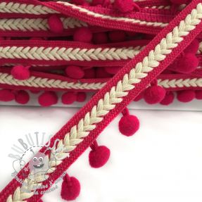Galon pompon Herringbone fuchsia