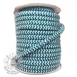 Cordon coton macramé ZIG ZAG petrol