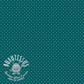 Tissu coton Petit dots petrol