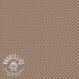 Tissu coton Petit dots taupe