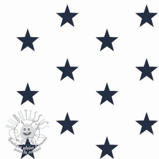 Tissu coton Stars white/navy