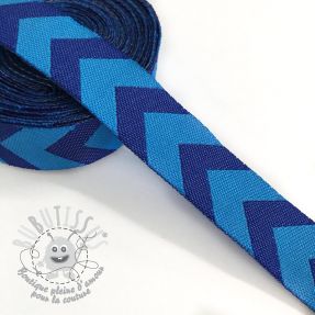 Ruban Chevron cobalt