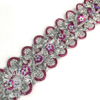 Ruban Sequin fuchsia