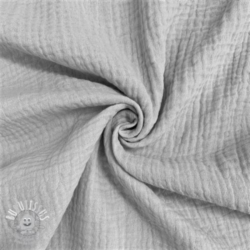 Tissu double gaze/mousseline light grey