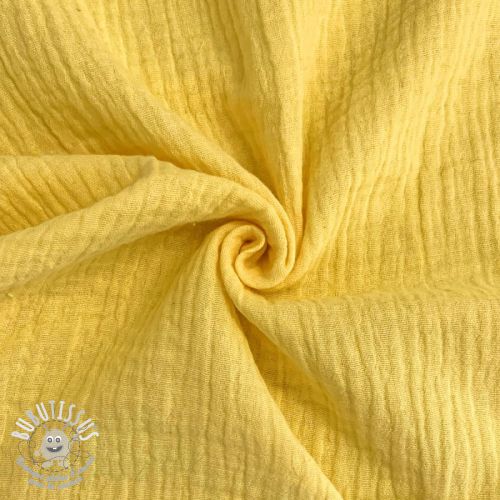 Tissu double gaze/mousseline soft yellow
