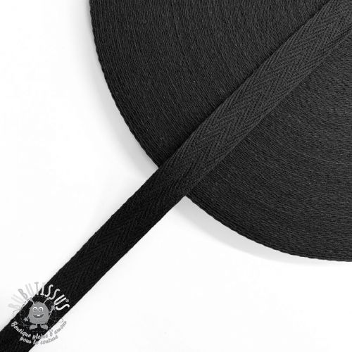 Ruban Sangle coton Sergé 15 mm black