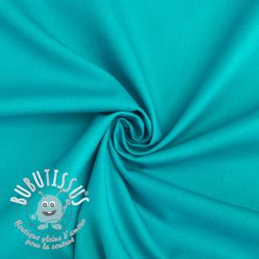 Tissu Popeline de coton turquoise