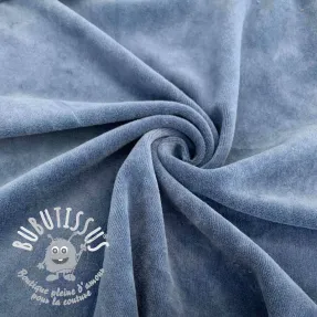 Tissu velours jersey blue