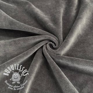 Tissu velours jersey dark grey