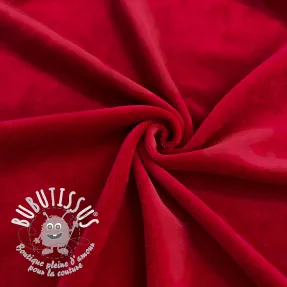 Tissu velours jersey bordeaux