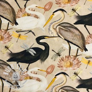 Tissu déco Herons camel digital print