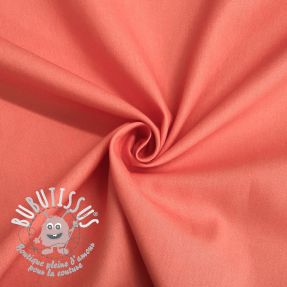 Tissu Popeline de coton coral