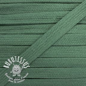 Cordon coton tubulaire plat 13 mm old green