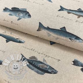 Tissu déco Linenlook Fish vintage