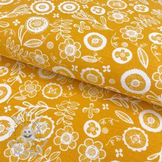 Tissu déco Folklore flower yellow