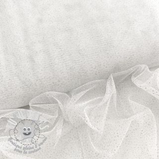 Tulle pour jupe tutu ROYAL SPARKLE white silver