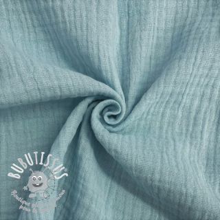 Tissu double gaze/mousseline teal ORGANIC