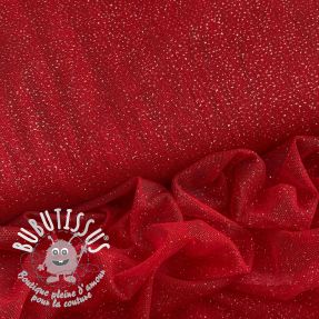 Tulle pour jupe tutu ROYAL SPARKLE red silver