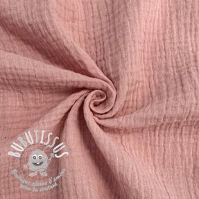 Tissu double gaze/mousseline soft rose