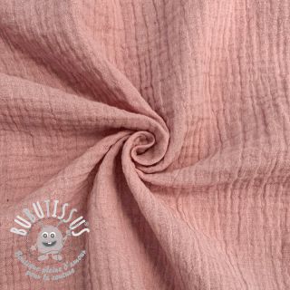 Tissu double gaze/mousseline soft rose