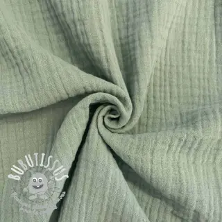 Tissu double gaze/mousseline dark mint