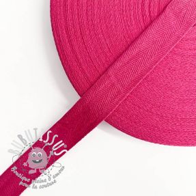 Ruban Sangle coton Sergé 25 mm fuchsia